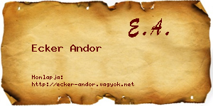 Ecker Andor névjegykártya